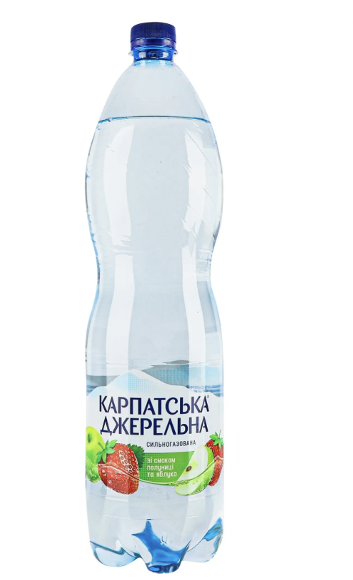 Напій Карпатська джерельна зі смаком полуниці та яблука 1.5 л ПЕТ